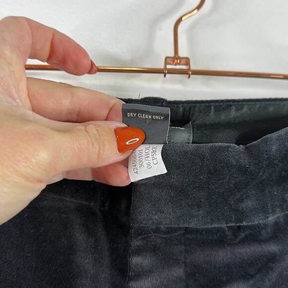 BANANA REPUBLIC Black Velvet Stretch Wide Leg Mid Rise Dress Pants Size 4 - Picture 8 of 11